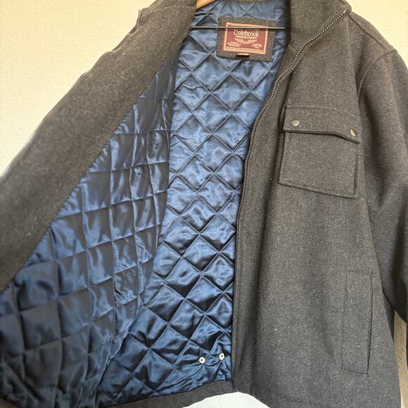 Wool Coat Jacket XXL Vintage Gray Country Outdoor OldMoney Yellowstone Quilted - Picture 2 of 7